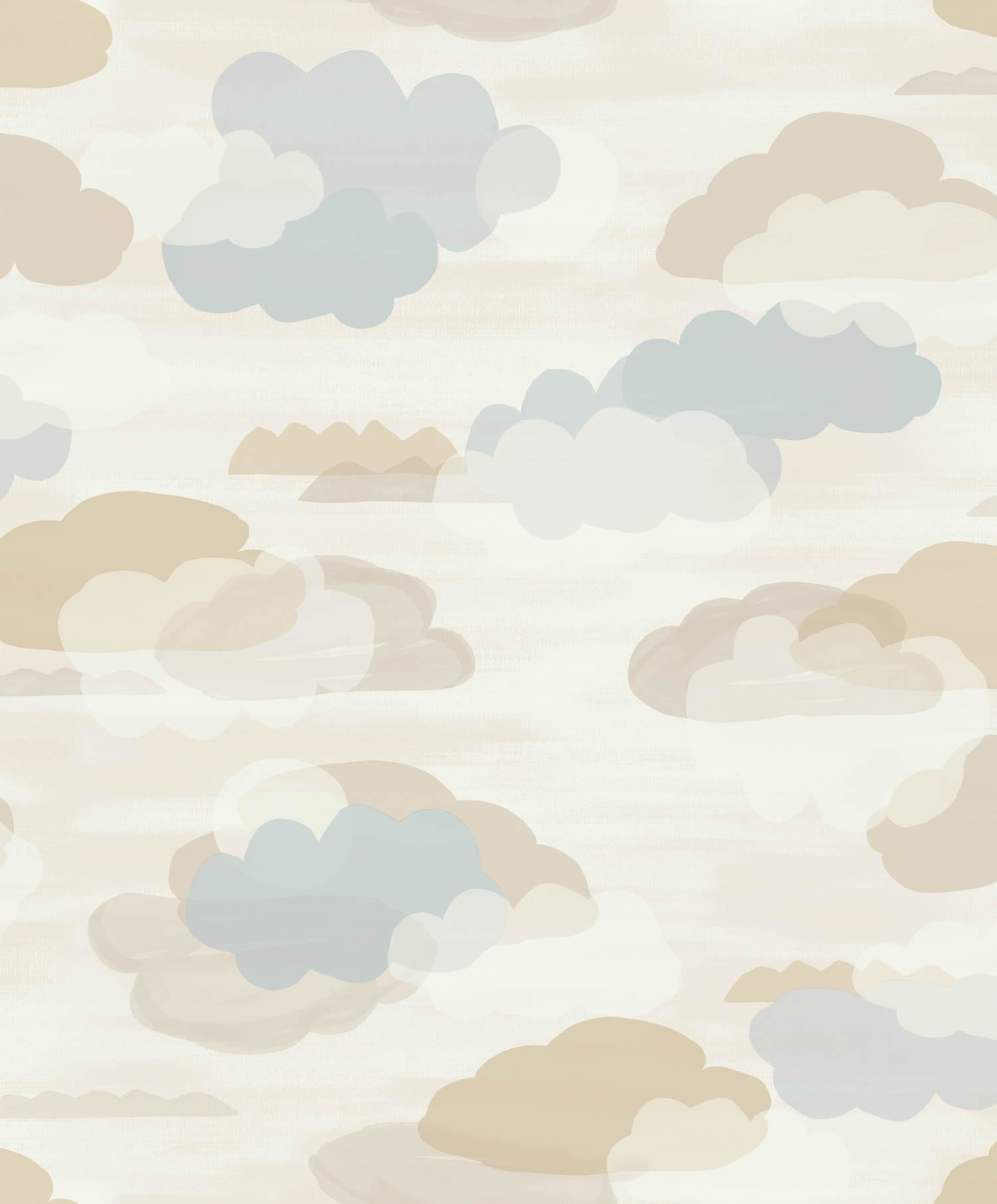 Vliestapete Wolken Japandi-Stil Beige LD2019