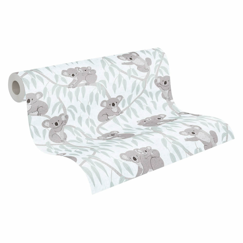 Mustertapete glatt matt Vlies Koala Bambuswald mint grün 771342-8-771342