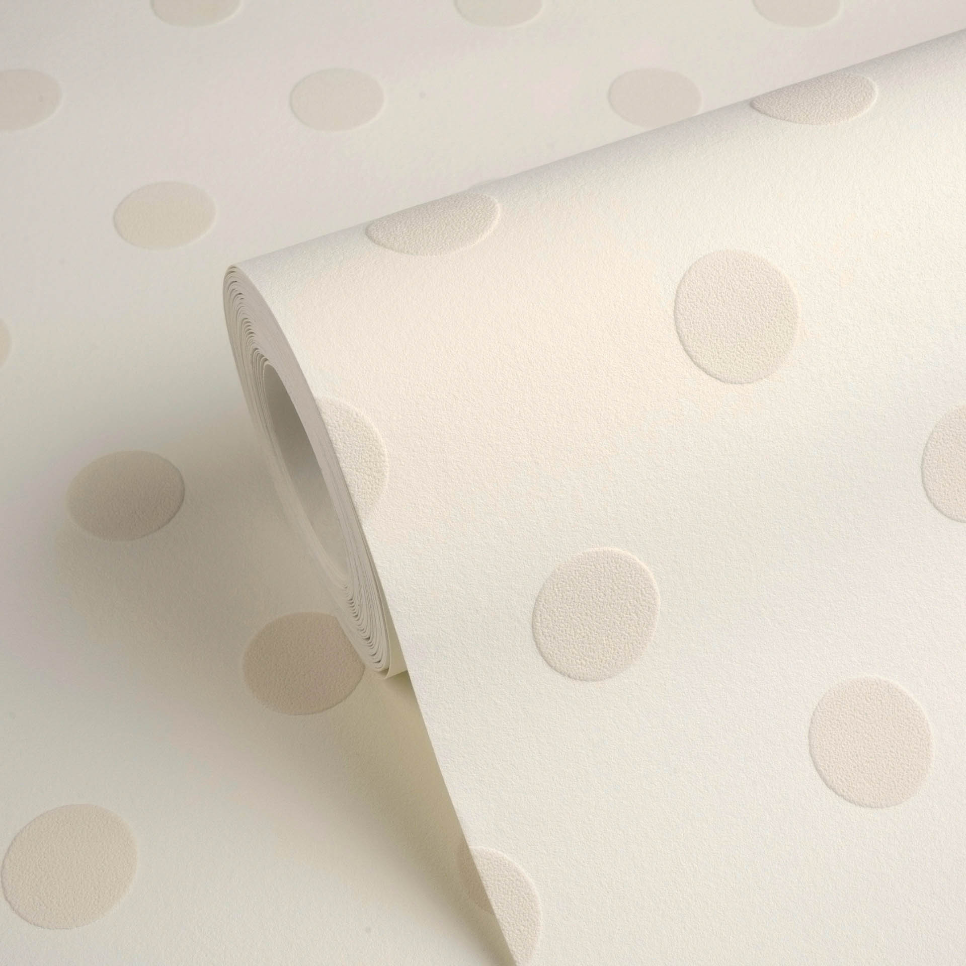 Tapete Punktetapete Kreise beige cremeweiß Vlies 363362