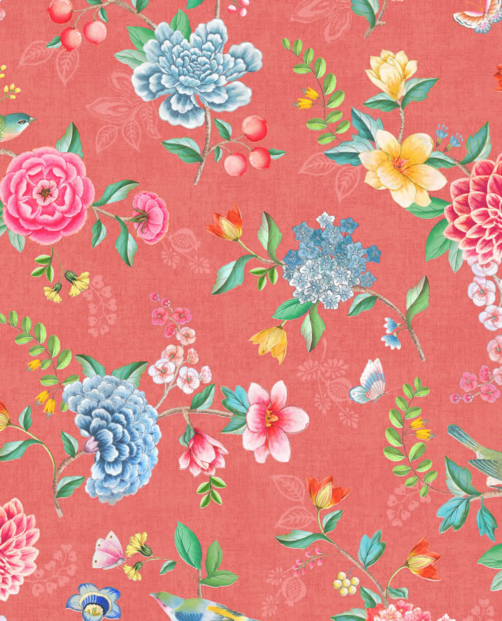 Vliestapete Rot Blumen Muster Pip Studio 5 300107