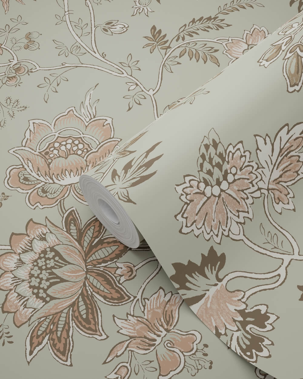 Tapete Klassische Blumenranken Zweige Blätter mintgrün 139297