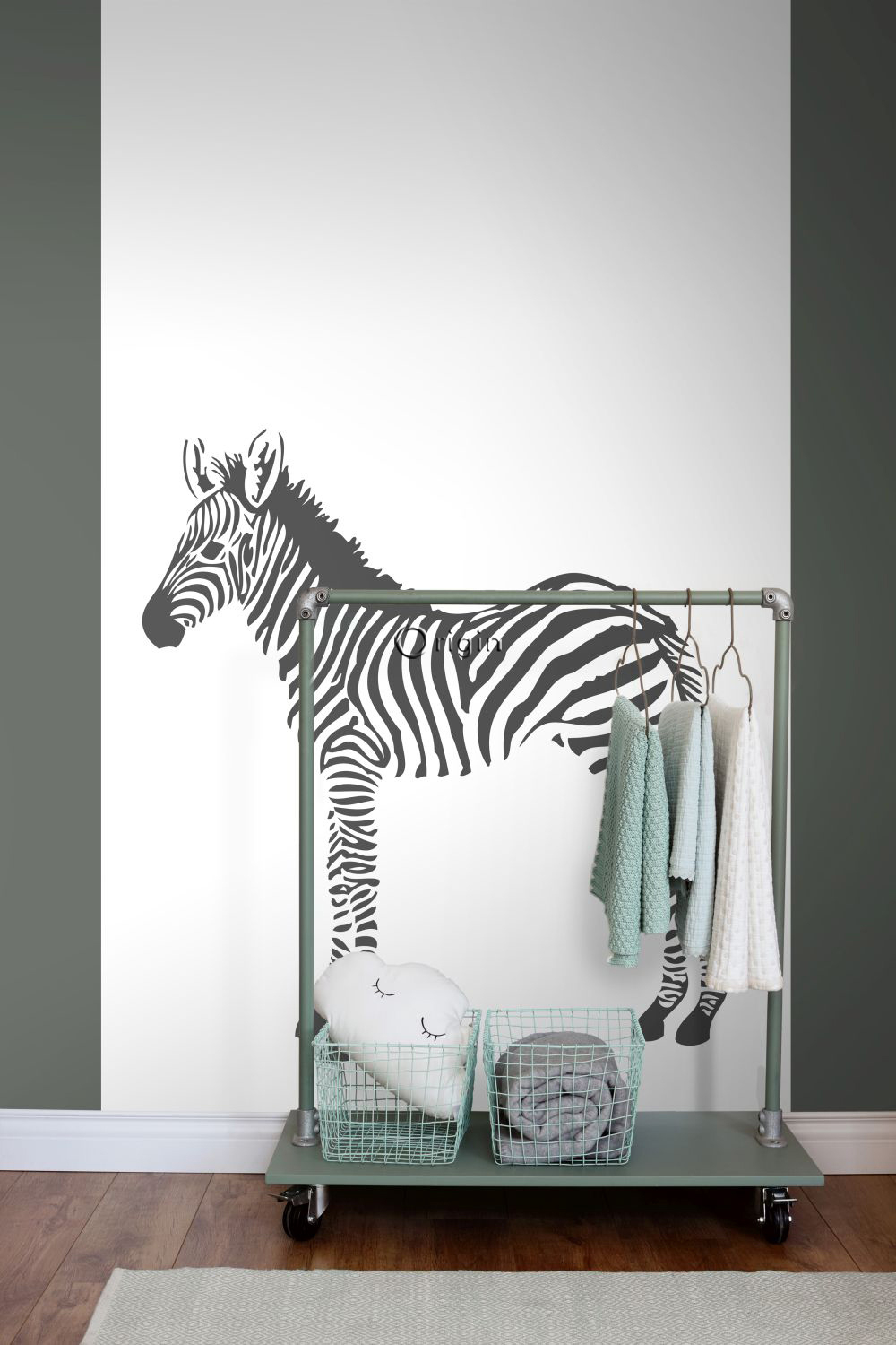 Wandbild Zebra schwarz weiß 150 x 279 cm 357217