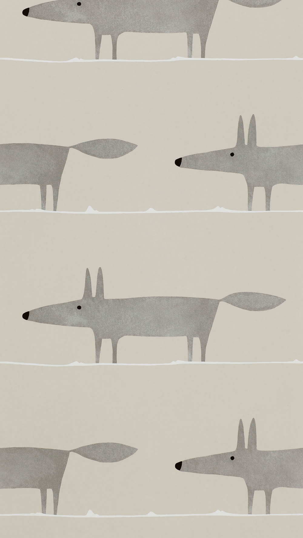Tapete Mr Fox Tapete große Füchse Scandi grau NSWA110844