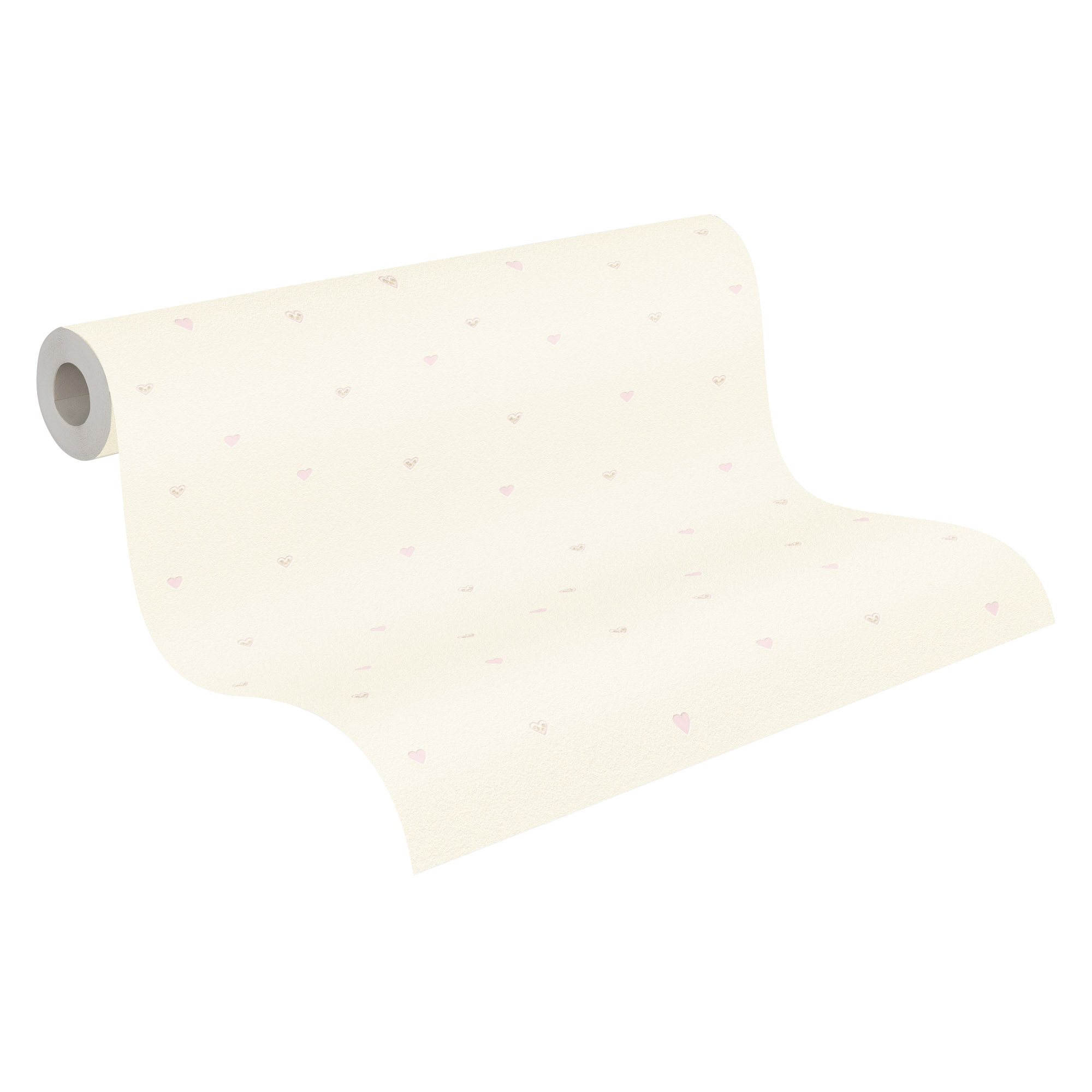 Tapete Herzchen Tapete Glitzer cremeweiß Vlies 792121
