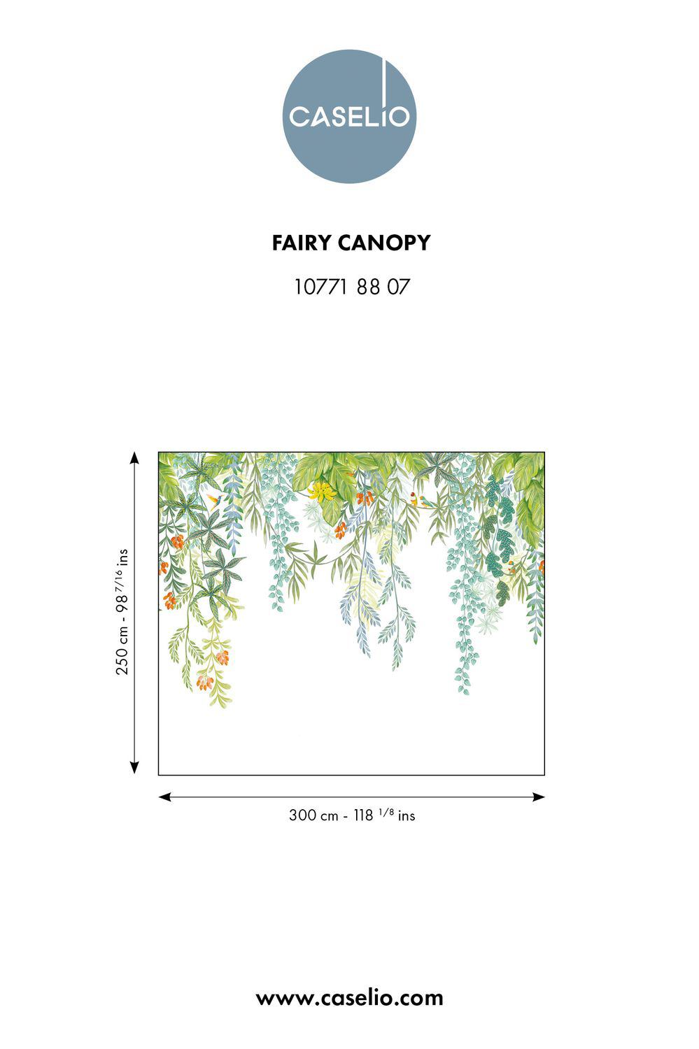 Wandbild S Ranken von oben exotisch Blumen 300 cm x 250 cm
