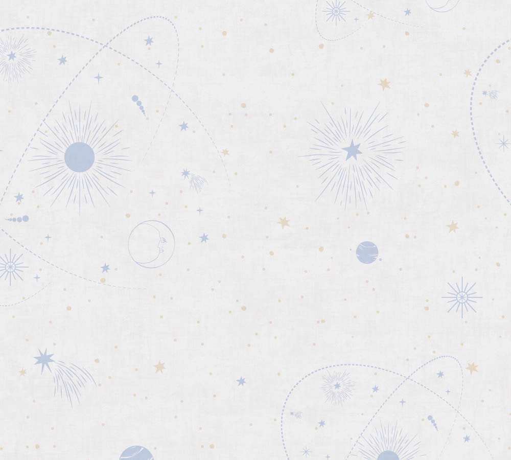 Vliestapete Planeten Weltall Sterne hell beige blau 771311-8-771311