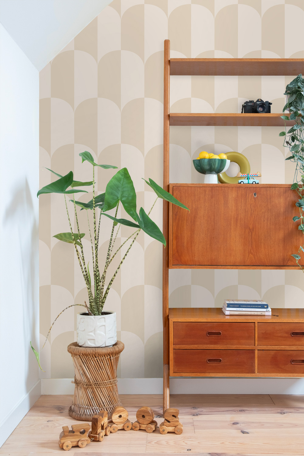 Tapete Vliestapete Art Deco Bögen beige sand 139991