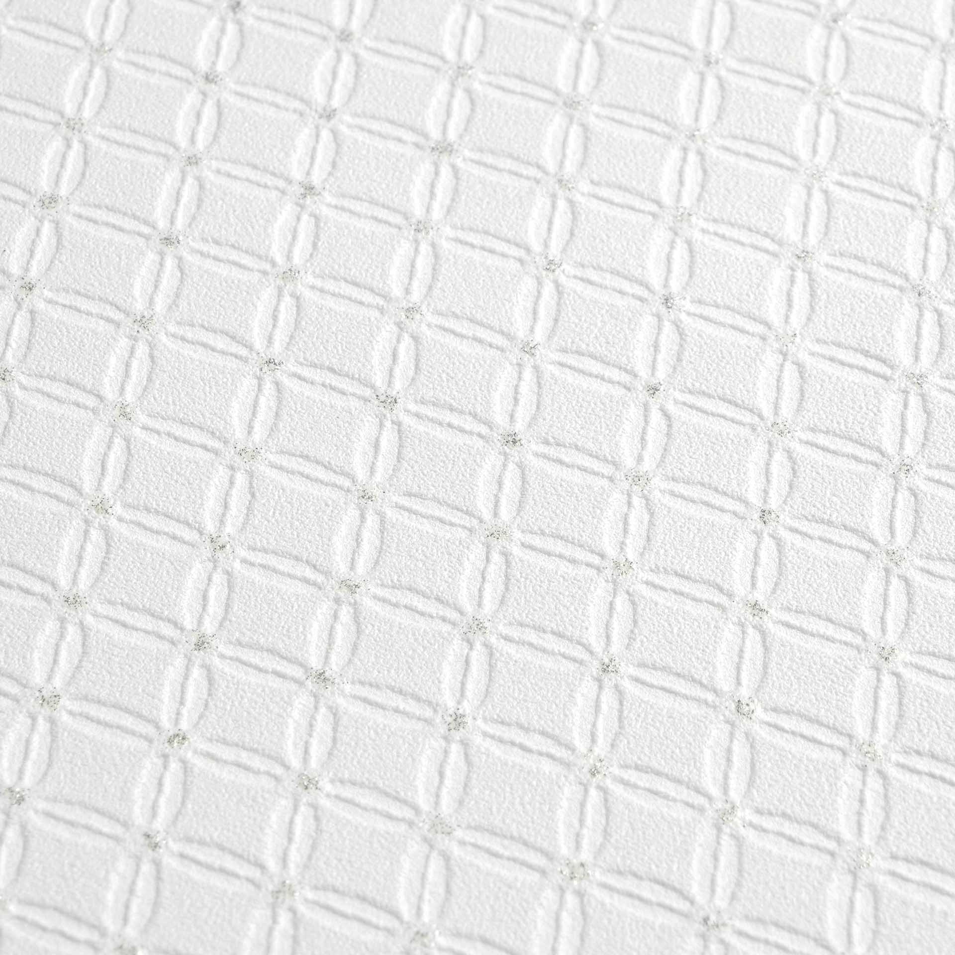 Tapete Unitapete grafische Muster Glitzereffekt weiß Vlies 368978