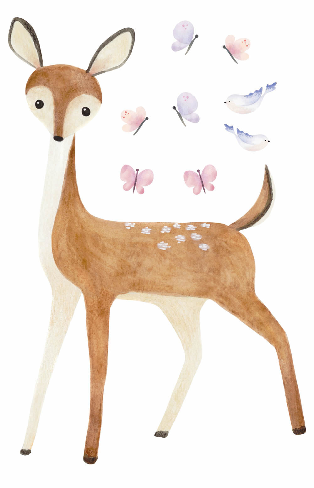 Pastel Wall Art Little Deer Butterflies Once upon a time OUAT88582882-36-OUAT88582882