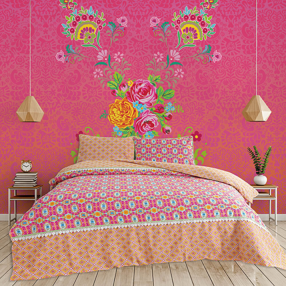 Wandbild Blumen Farbverlauf Orange Pink-65-TD4033
