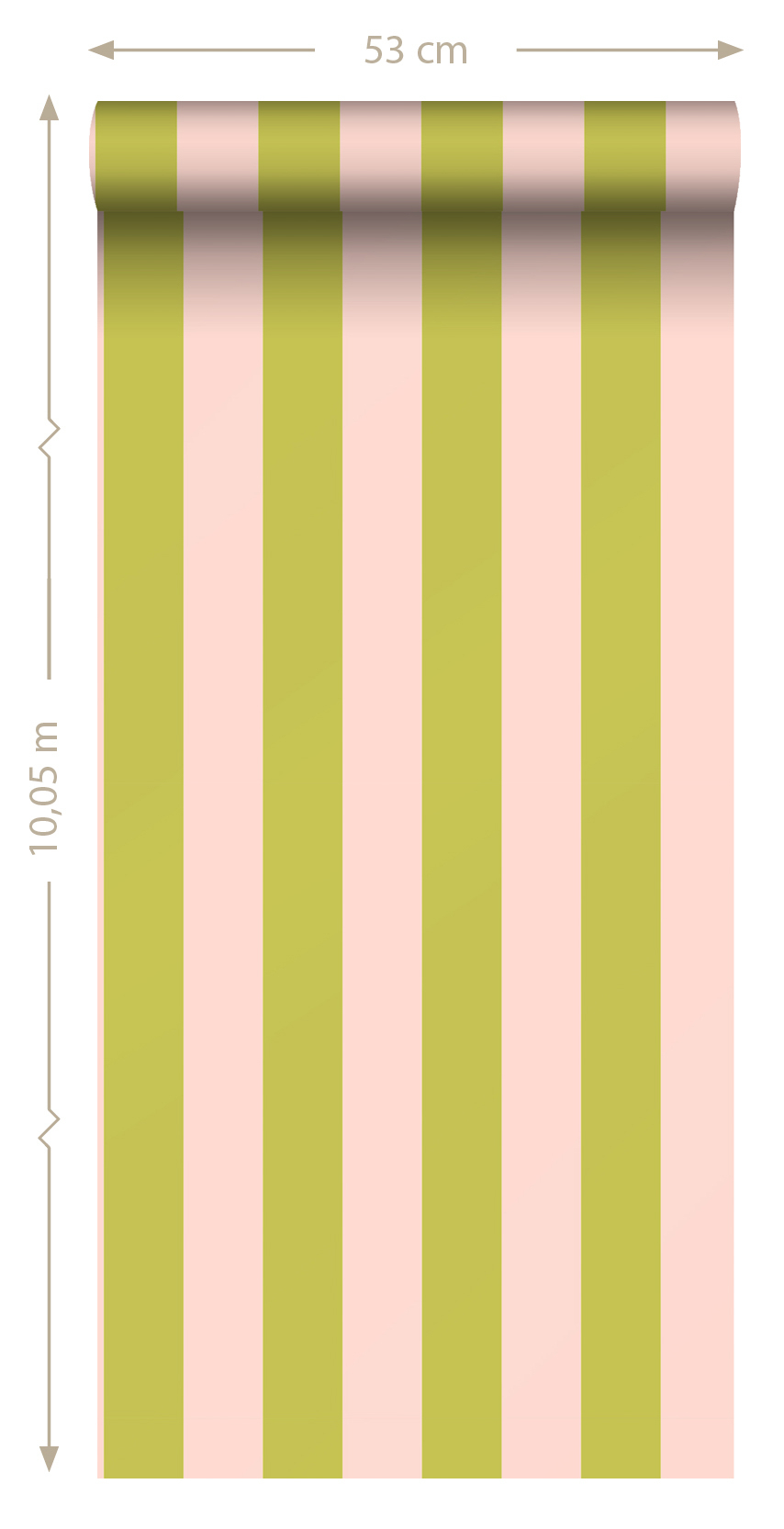 Tapete Streifen Tapete rosa grün Retro Vlies 131574