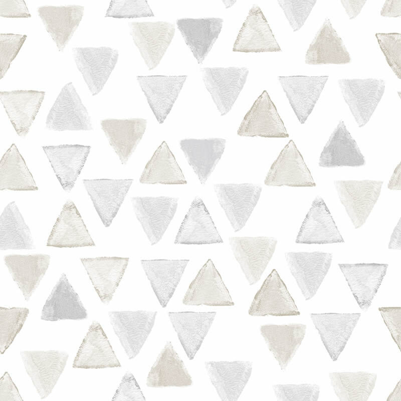 Tapete Vlies Weiß Dreiecke Beige Grau-65-27170