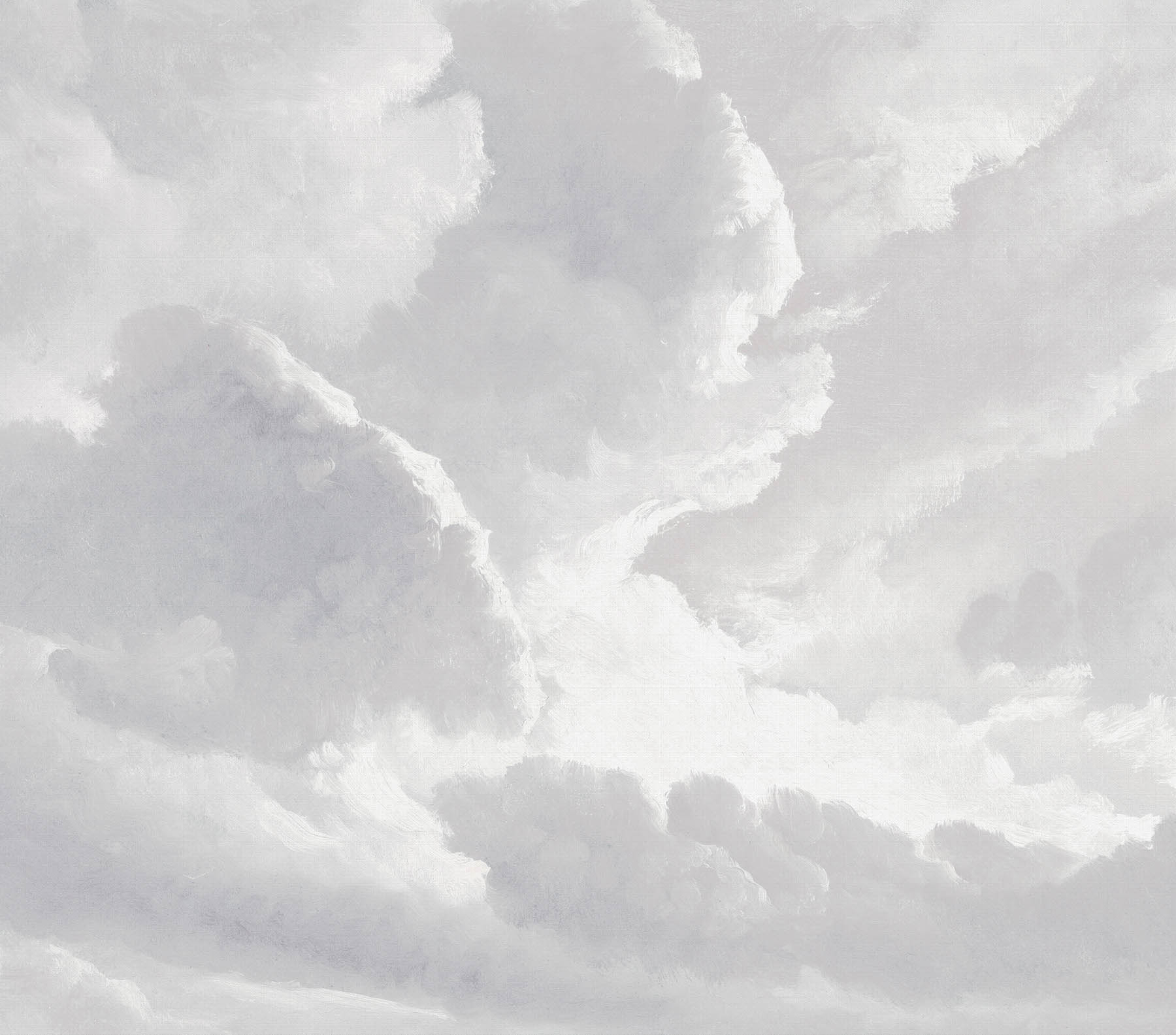 Beschichtetes Prägevlies Aquarell Wandbild Wolken grau
