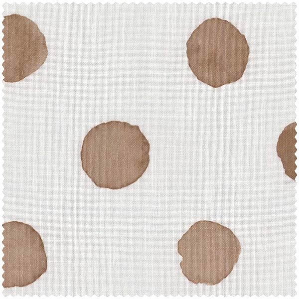 Cream white and brown fabric painted dots Bambino XIX Rasch 840277-23-840277.1M