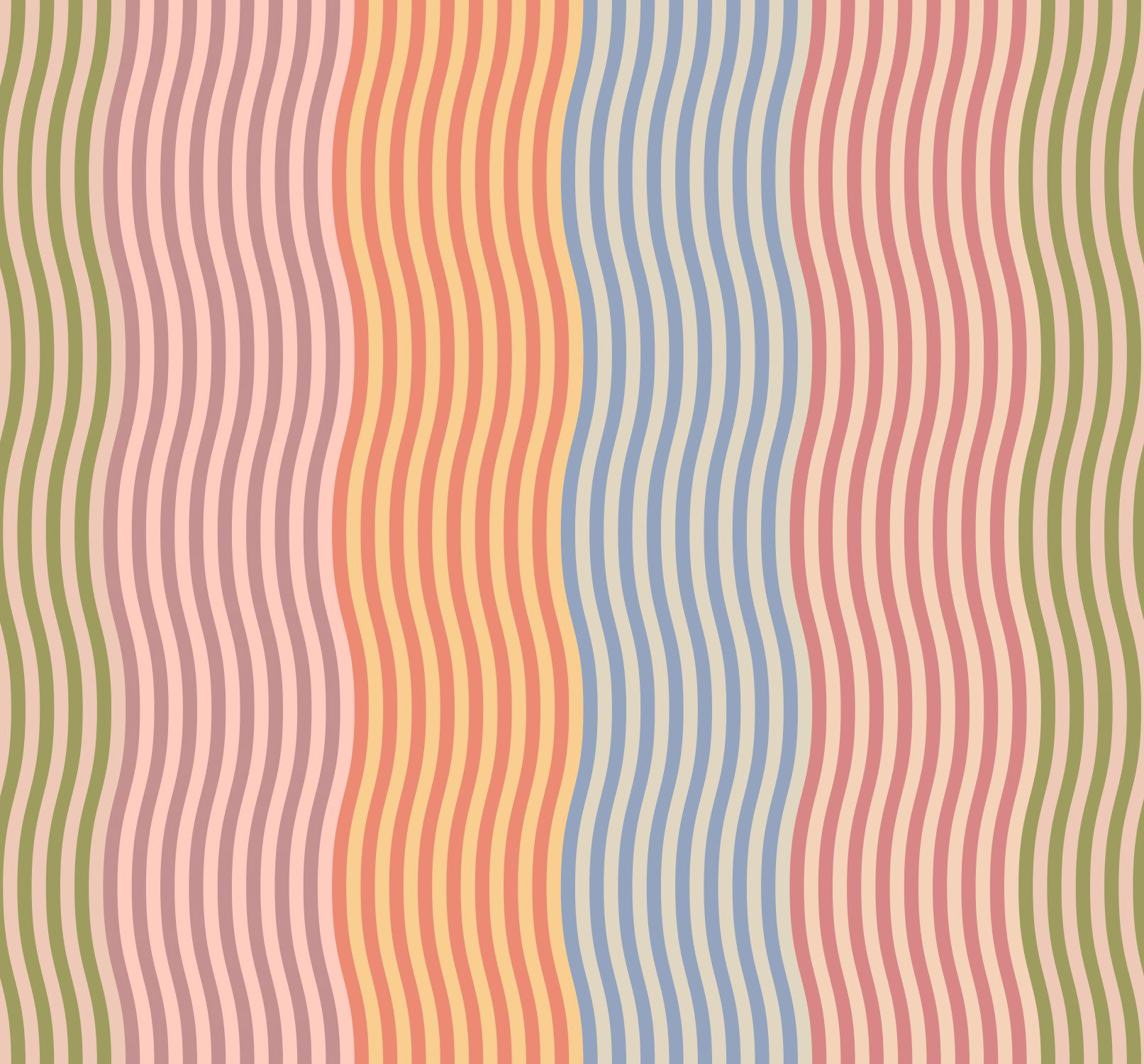 Wandbild Wellenmuster rosa orange blau 300 x 279 cm 159511