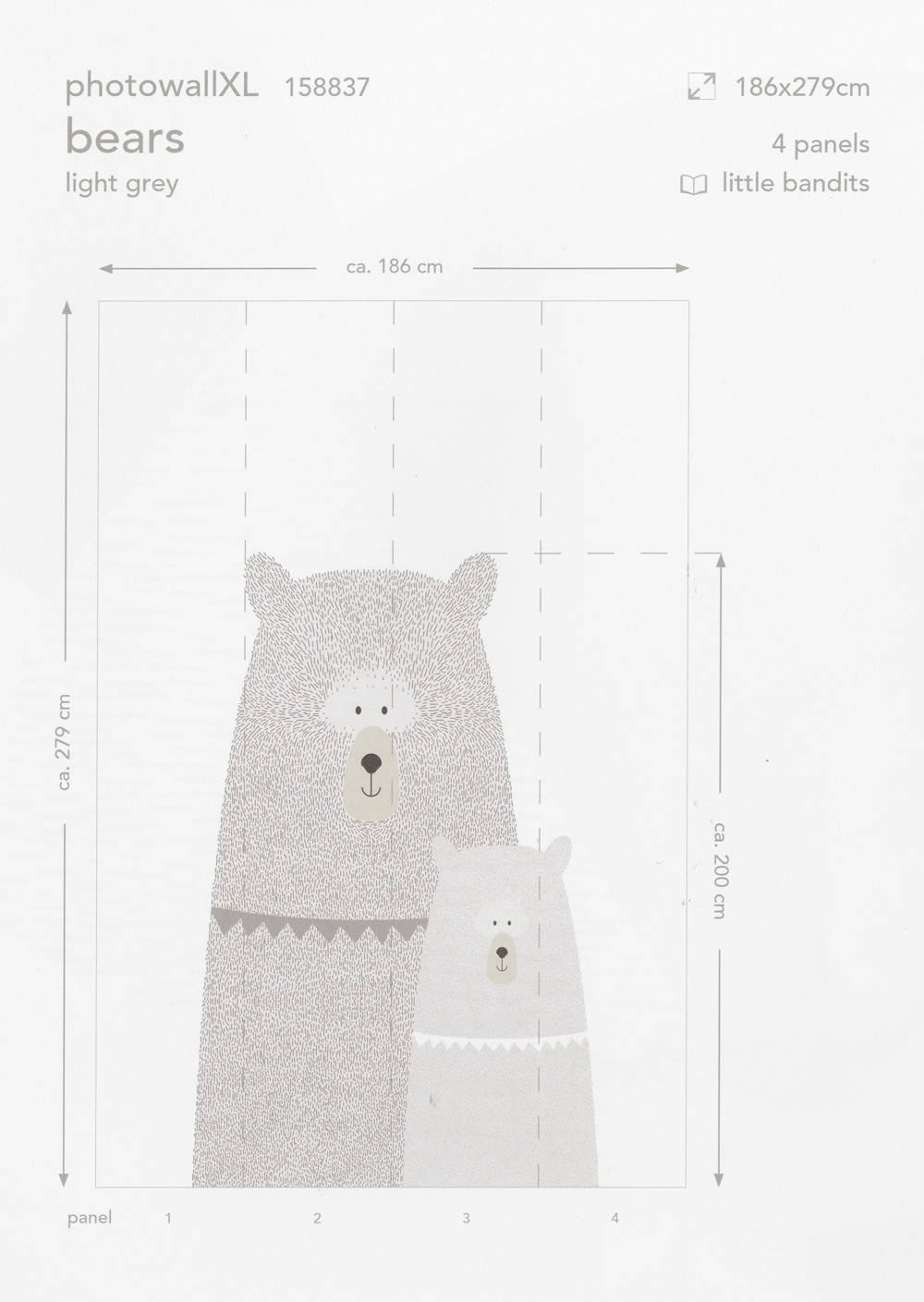 Bear mural Gray Xl-23-158837_2