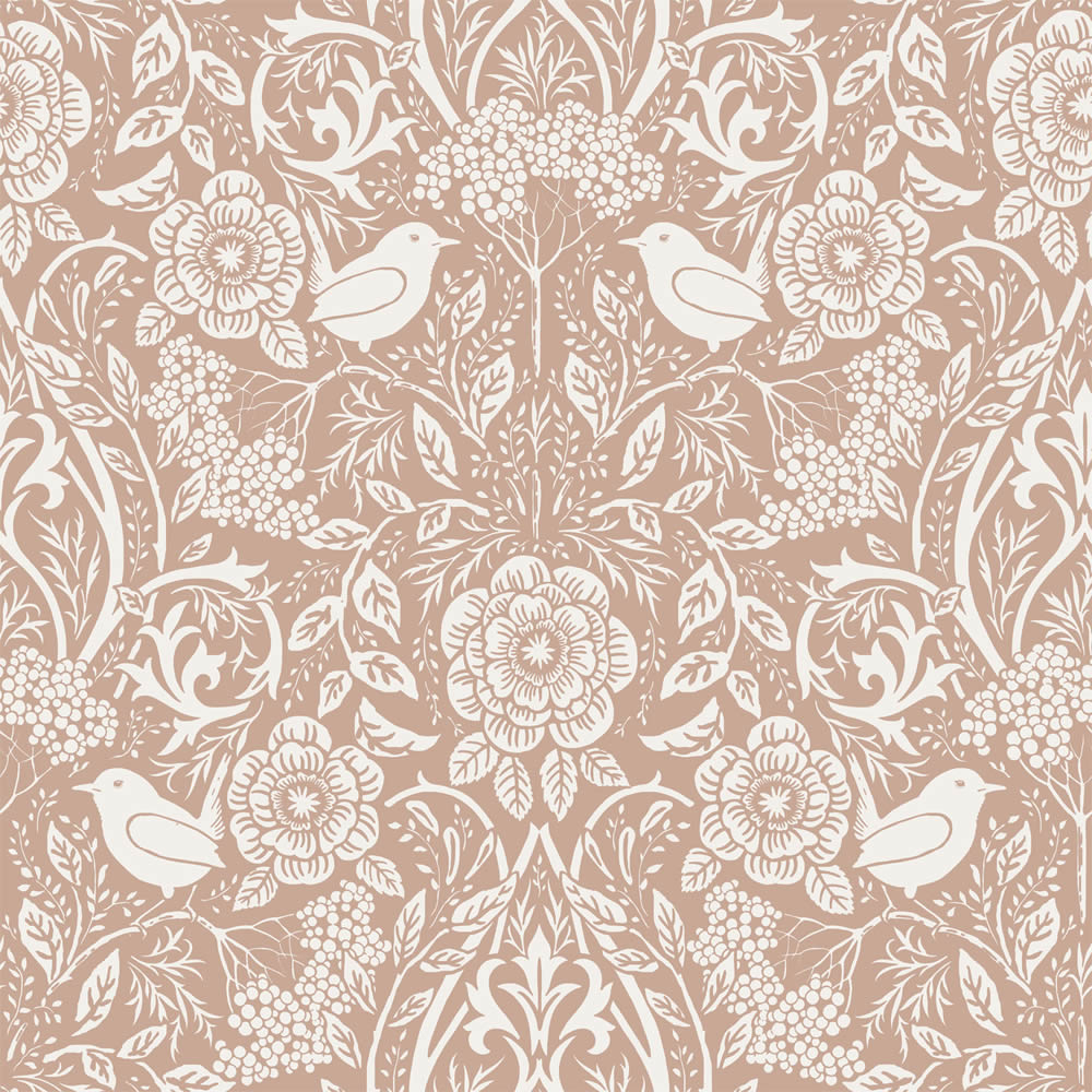 Tapete Blumenornamente im Jugendstil Vlies rosa 139324