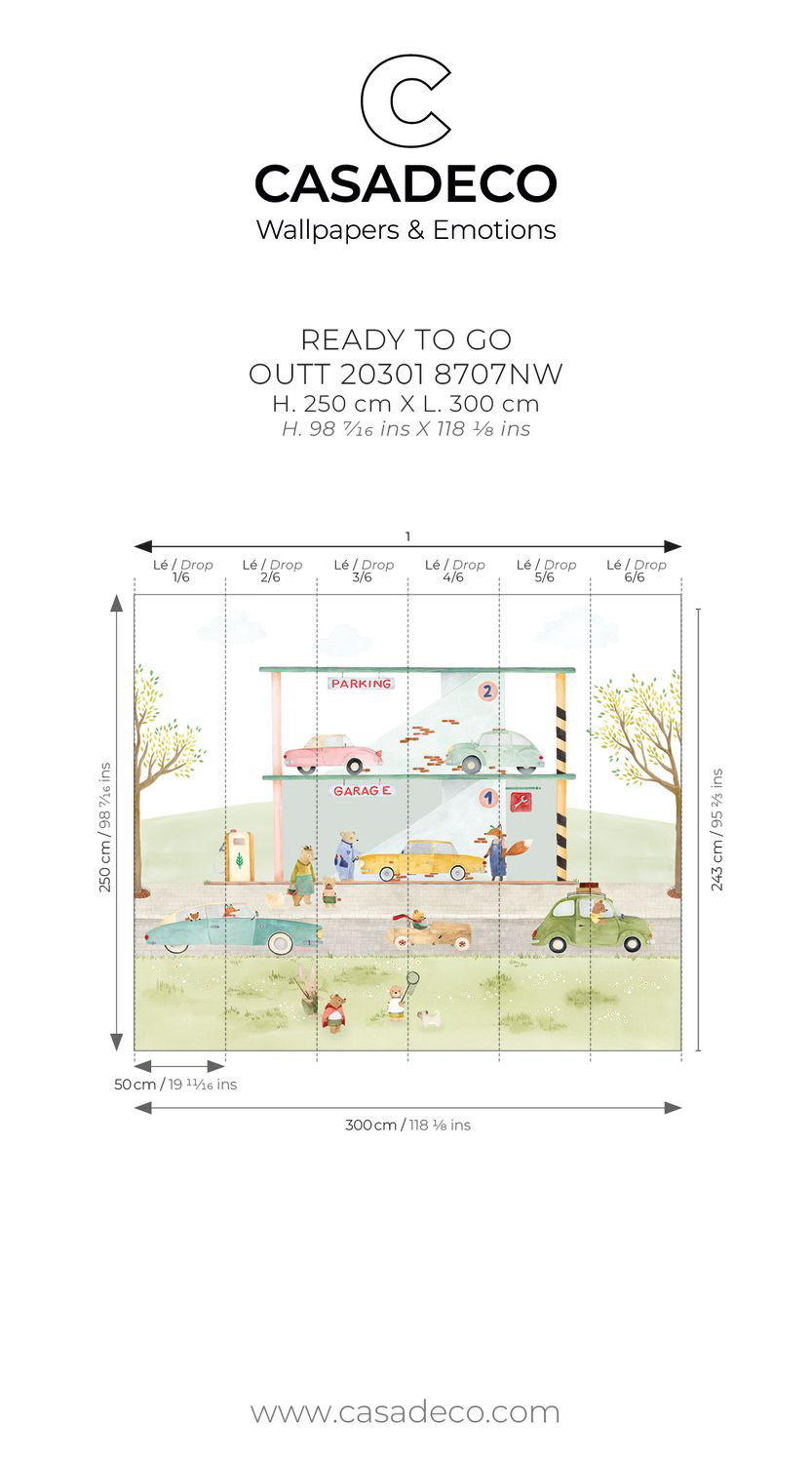 Wandbild Parkhaus mit Autos 300 x 250 cm OUTT203018707NW