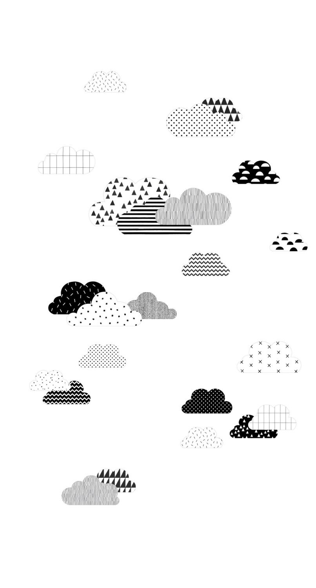 Wandbild Wolken schwarz weiß 150 x 279 cm 158922