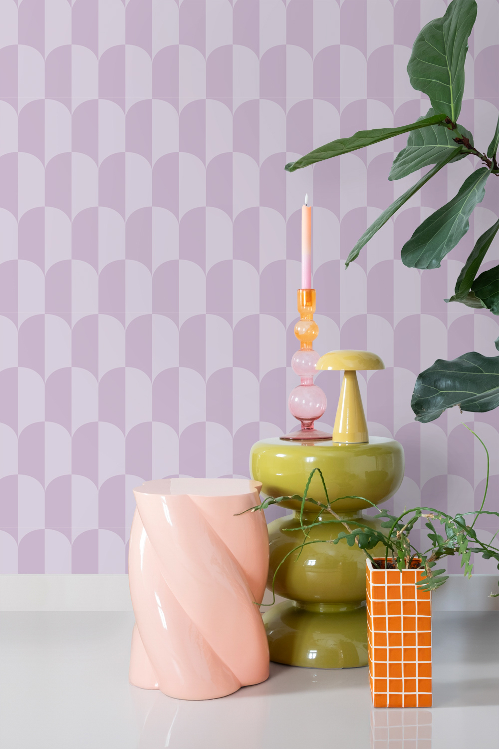 Tapete Vliestapete Art Deco Bogen lila modern 139987
