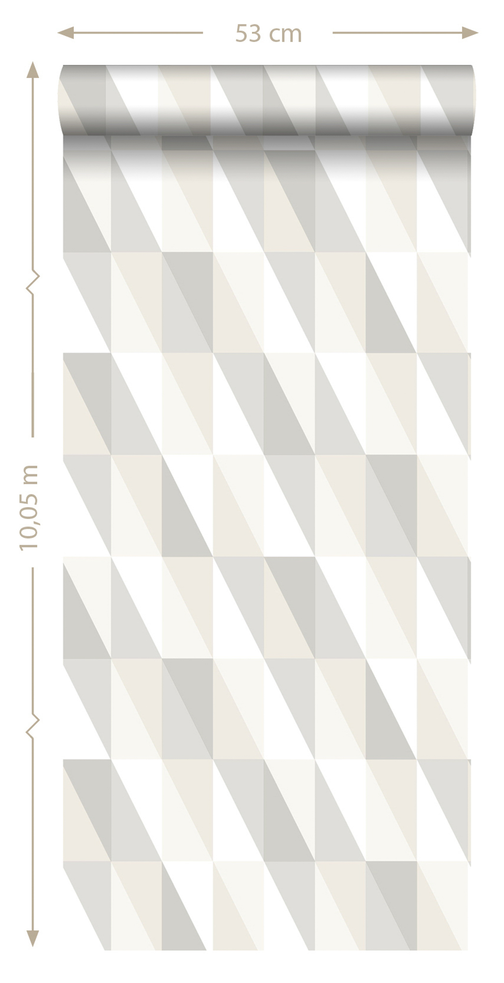 grafische Tapete Dreiecke grau beige silber Vlies 138922