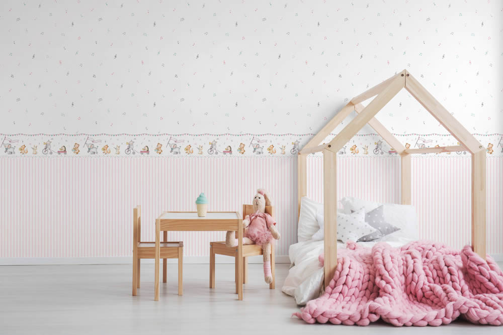 Circus motif border white Pippo Rasch Textil 104722-23-104722.1M