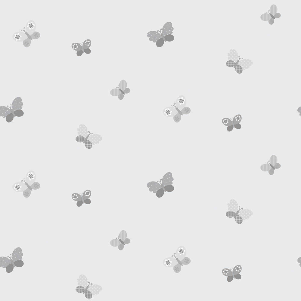 Wallpaper grey butterflies