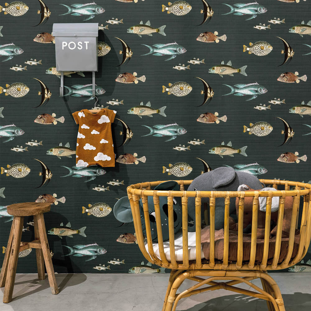 Tapete Tiere Fische Meerestiere anthrazit 553543_L-7-553543.1M