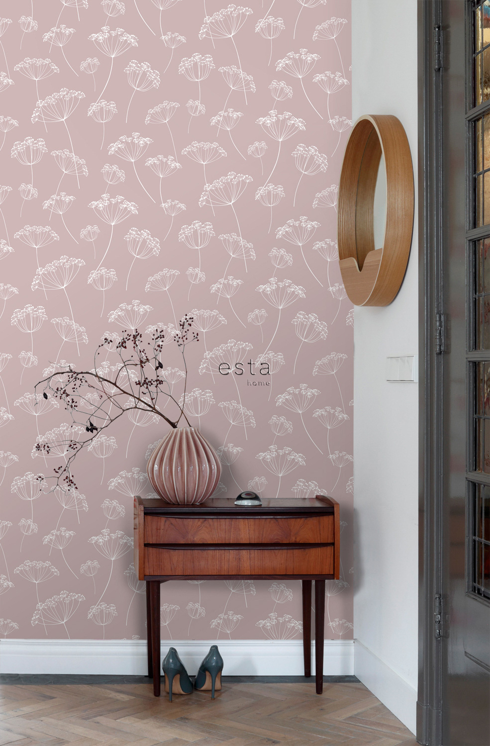 Tapete Blumentapete Scandi Stil altrosa Vlies 139103