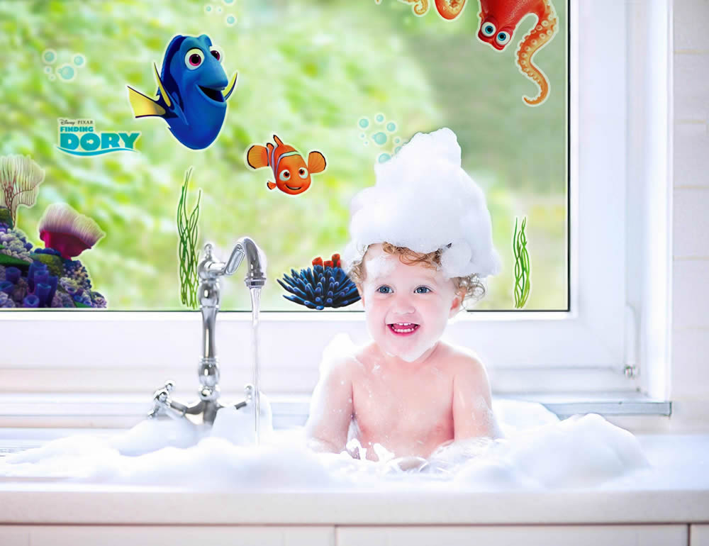 Fenstersticker selbsthaftend Findet Dory Bunt Nemo