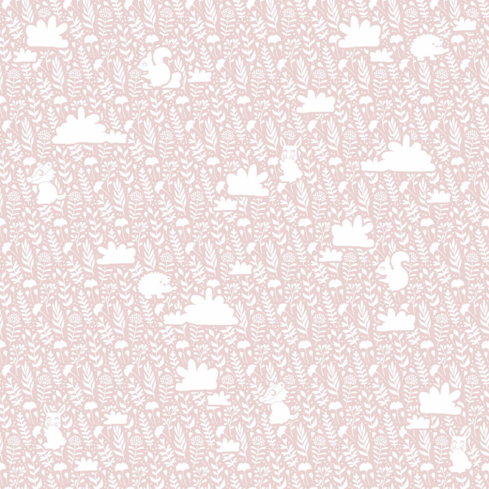 Wolken und Tiere Tapete rosa und weiß Mondobaby Rasch Textil 113015