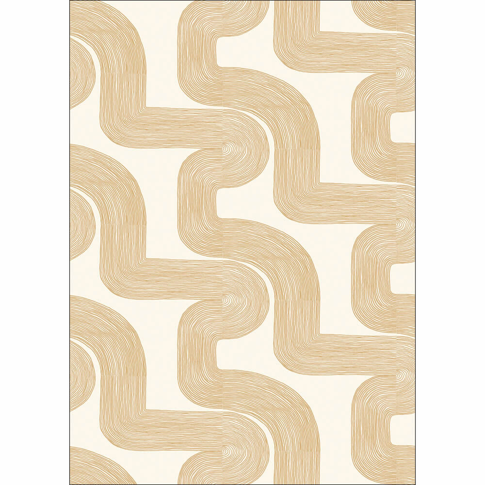 Mural M abstract curved lines beige Pimp My Wall PMW104771003