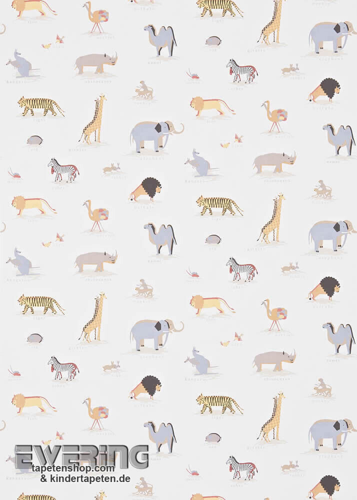 Hell-Beige Papier Safari-Tiere-43-214042