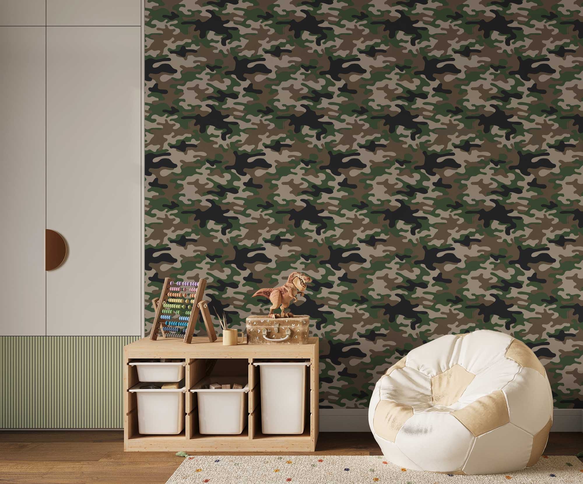 Tapete Camouflage Tarnmuster grün Vlies G78552