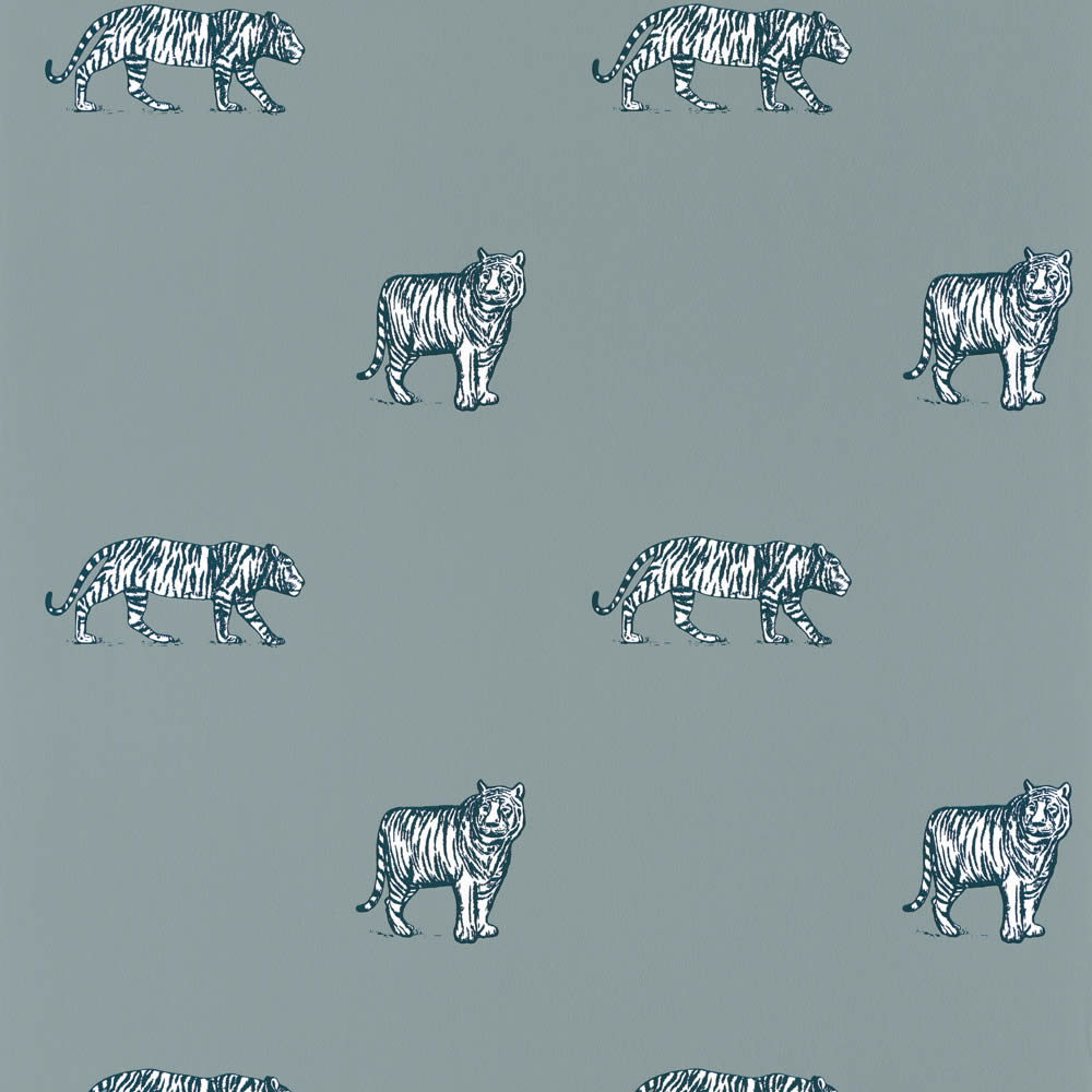 Non-woven wallpaper blue-green white tiger Our Planet OUP101967106-36-OUP101967106.1M