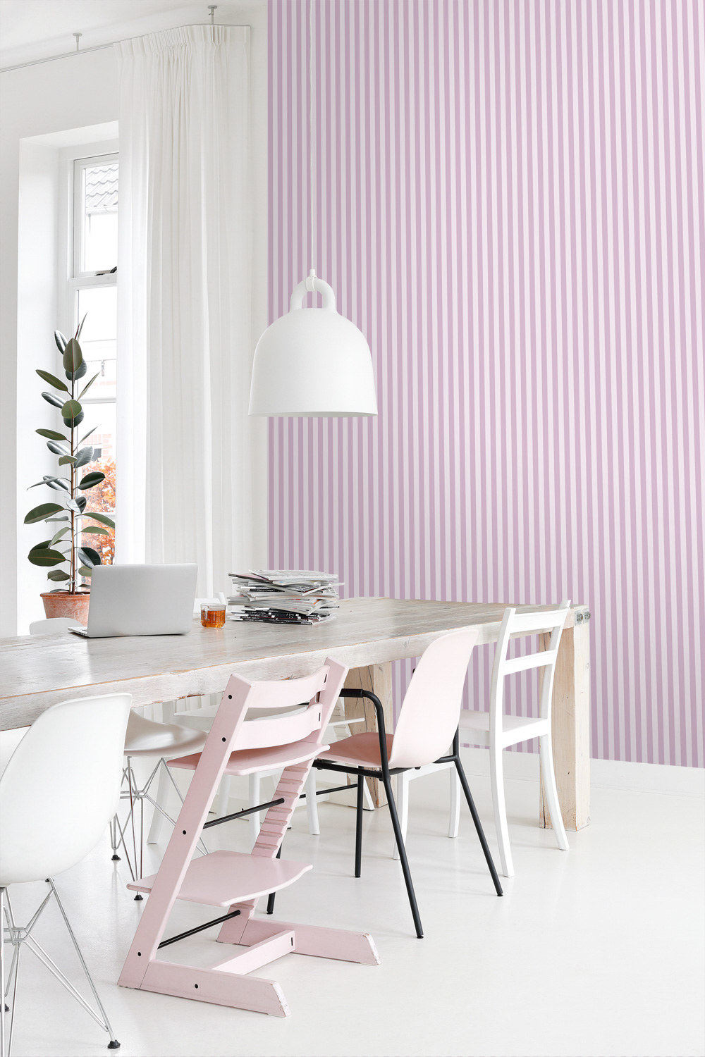 Tapete Vliestapete Streifen retro modern lila 130954
