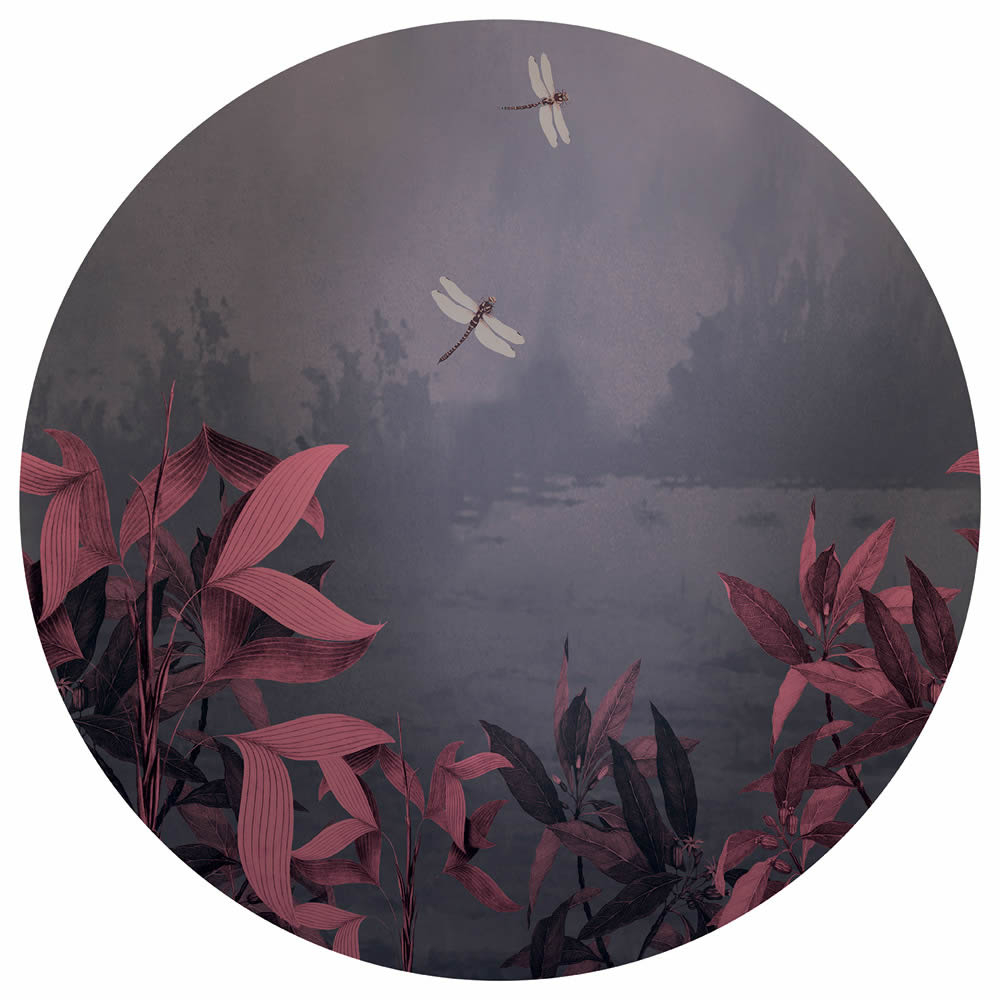 Wandbild Libellen Natur rund vorgekleistert 100 x 100 cm