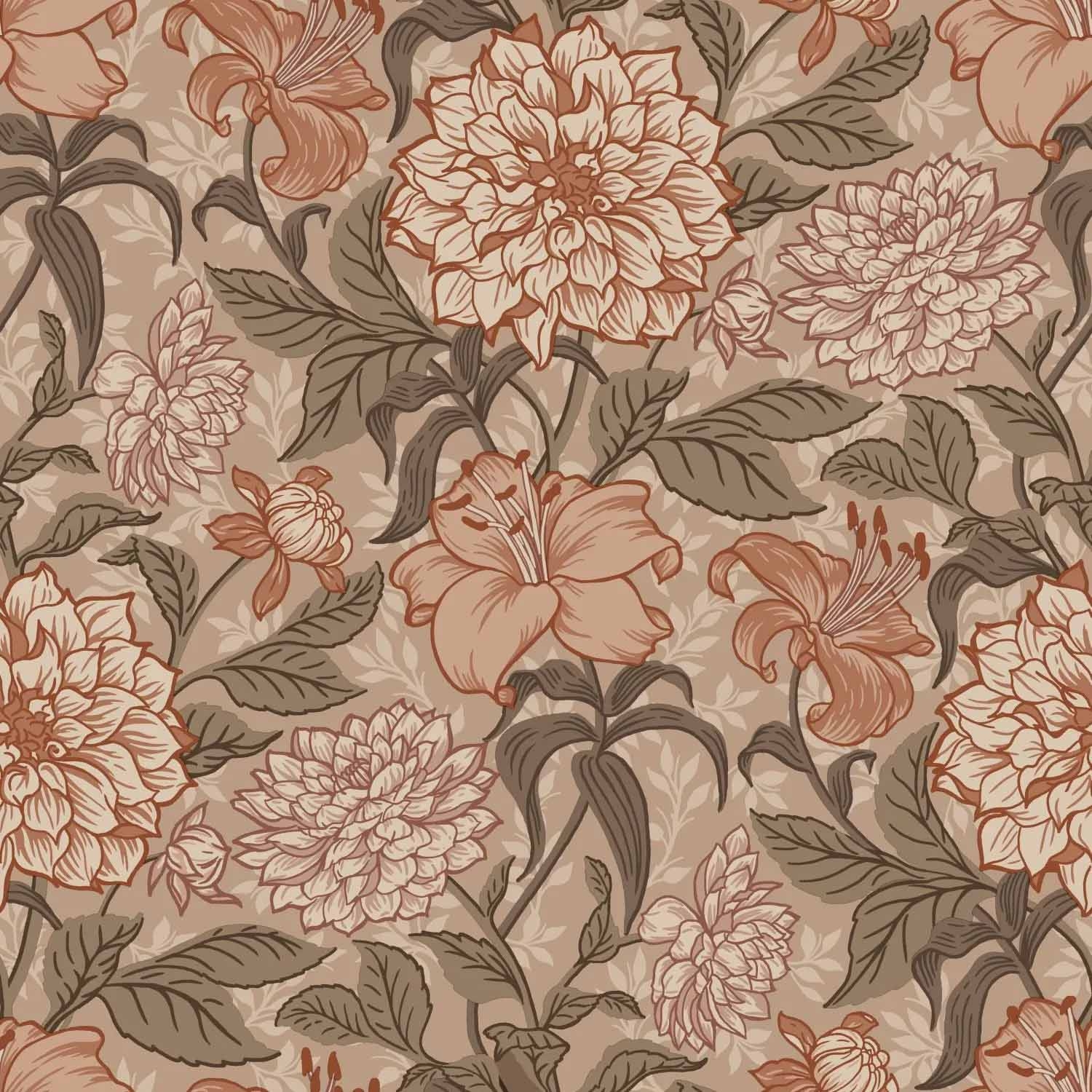 Tapete Blumen Hortensienblüten Vintage Vlies rosa 139380