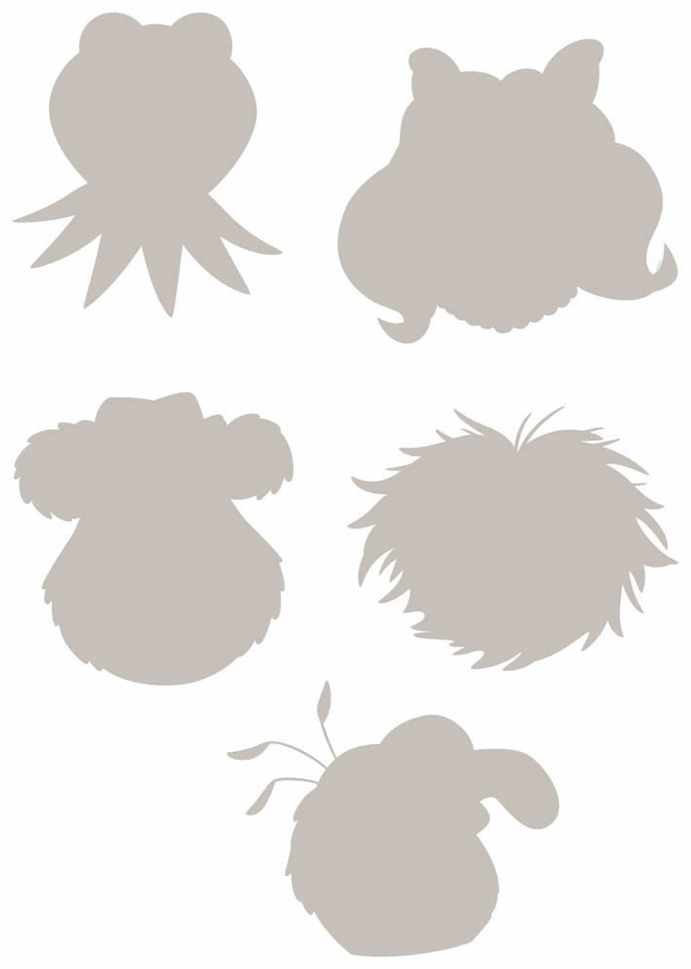 Wandsticker selbstklebend die Muppets Grau