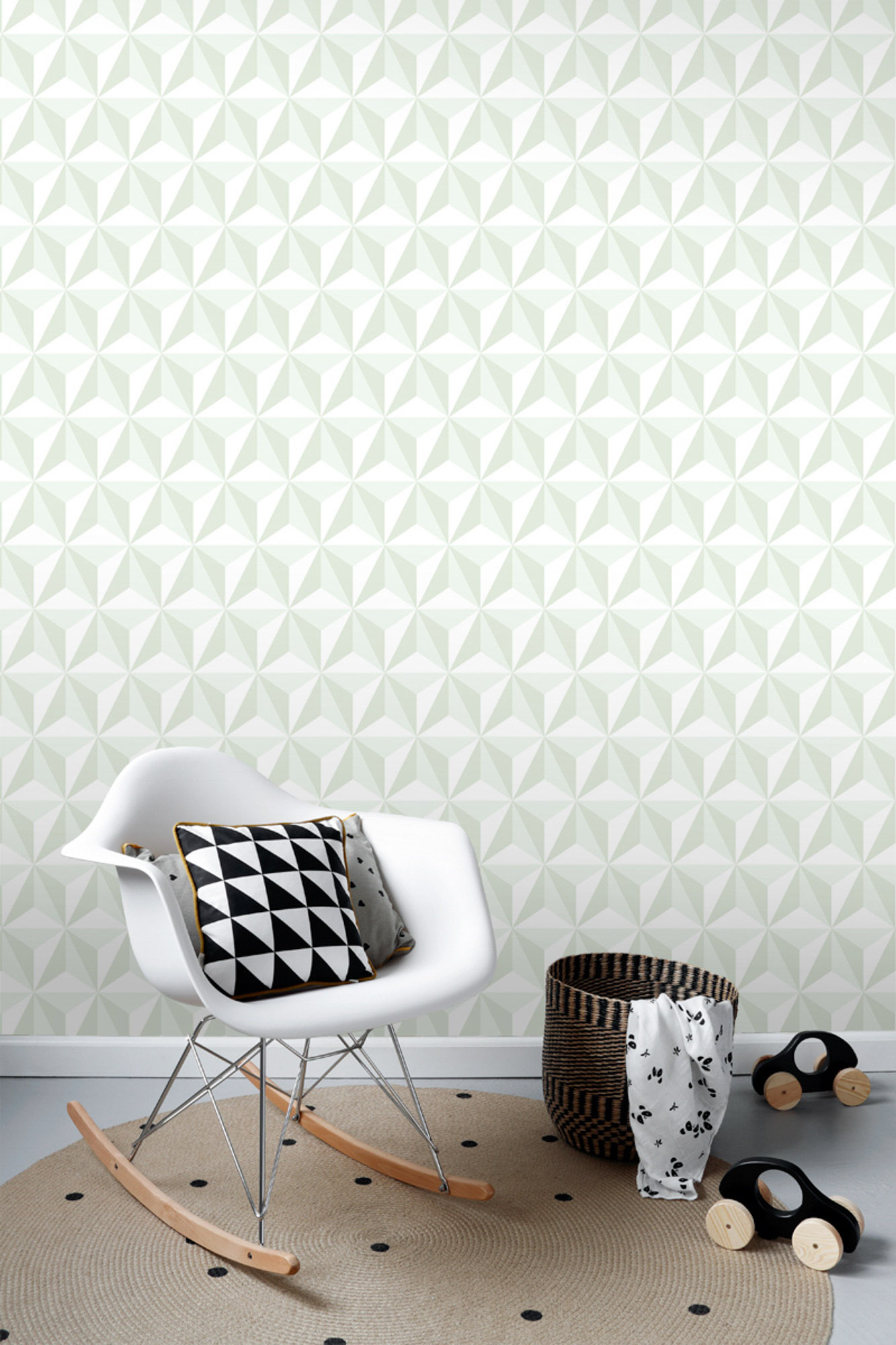 3D Tapete Scandi mintgrün Vlies 138913