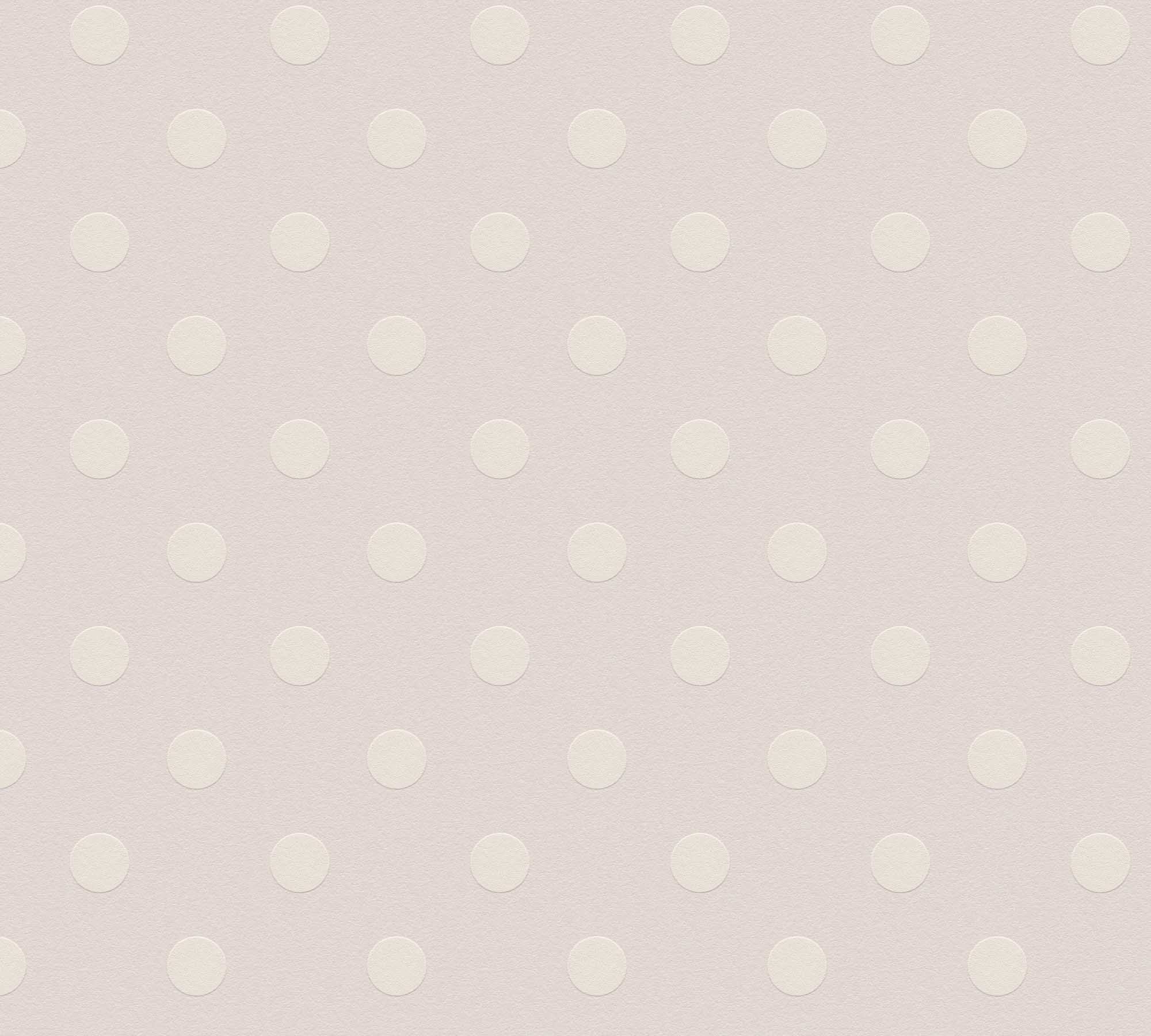 Tapete Punktetapete weiße Kreise rosa Vlies 363366