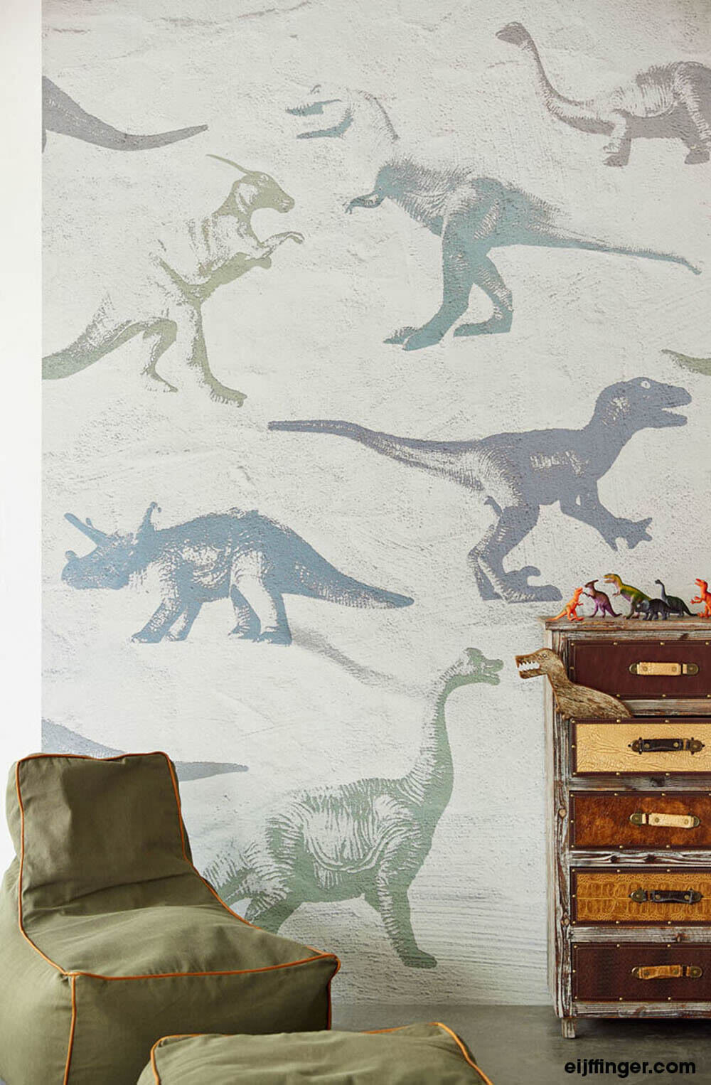 Wandbild Grau Dinosaurier-55-364154