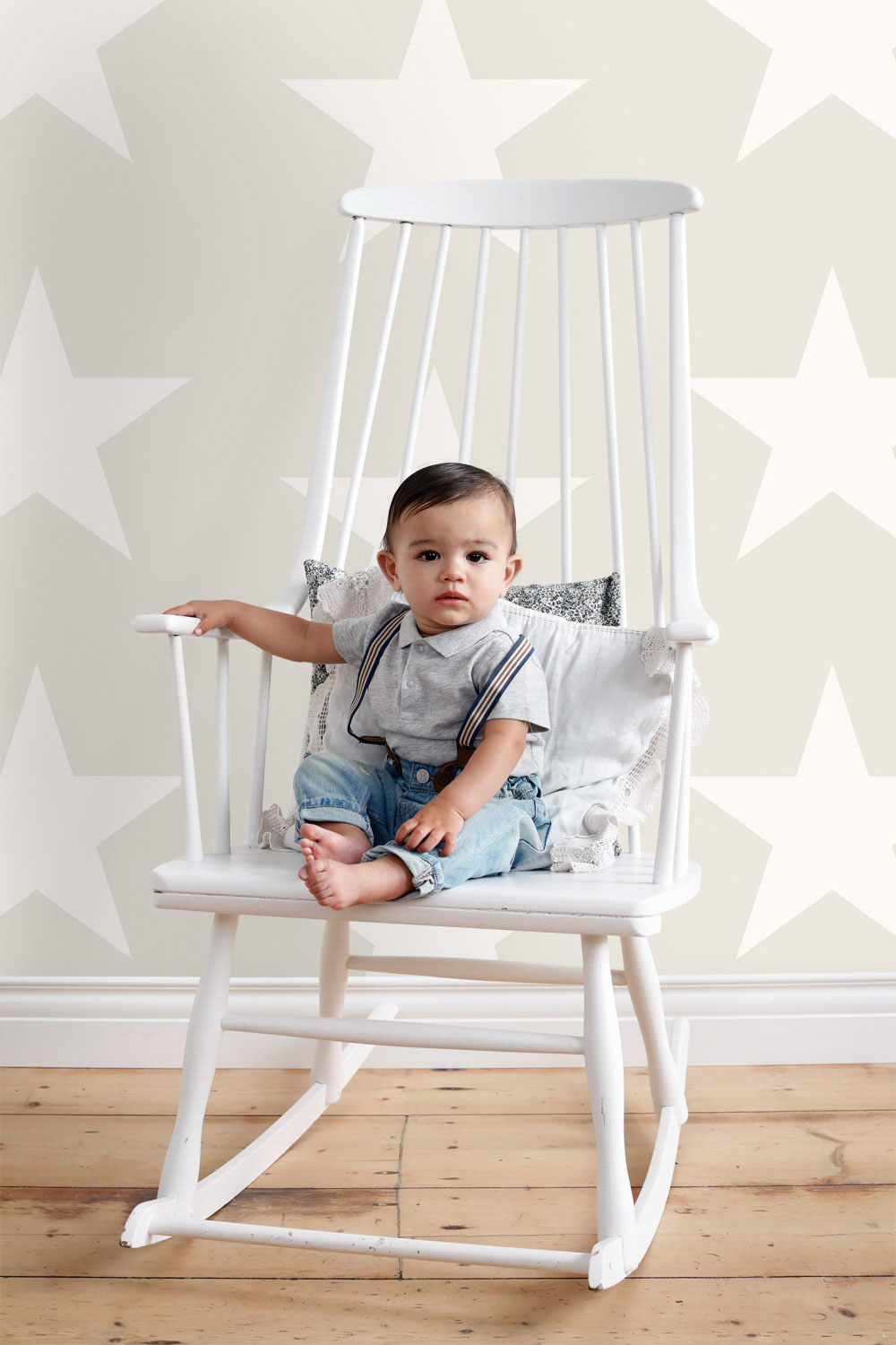 Beige Tapete Sterne Vlies