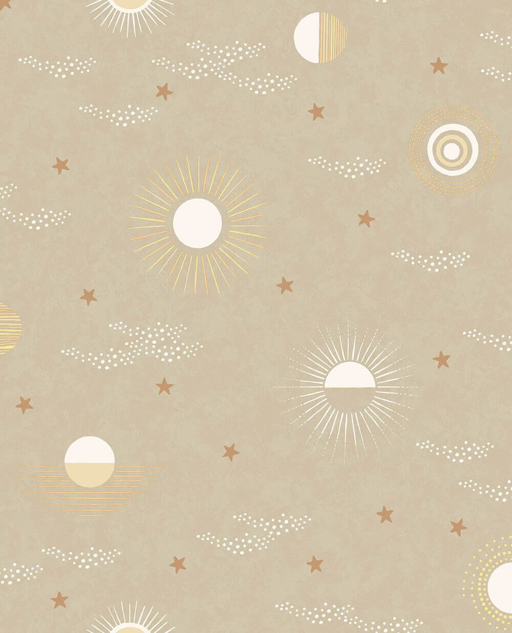 Himmel Sonne, Mond und Sterne Vliestapete beige Explore Eijffinger 323080