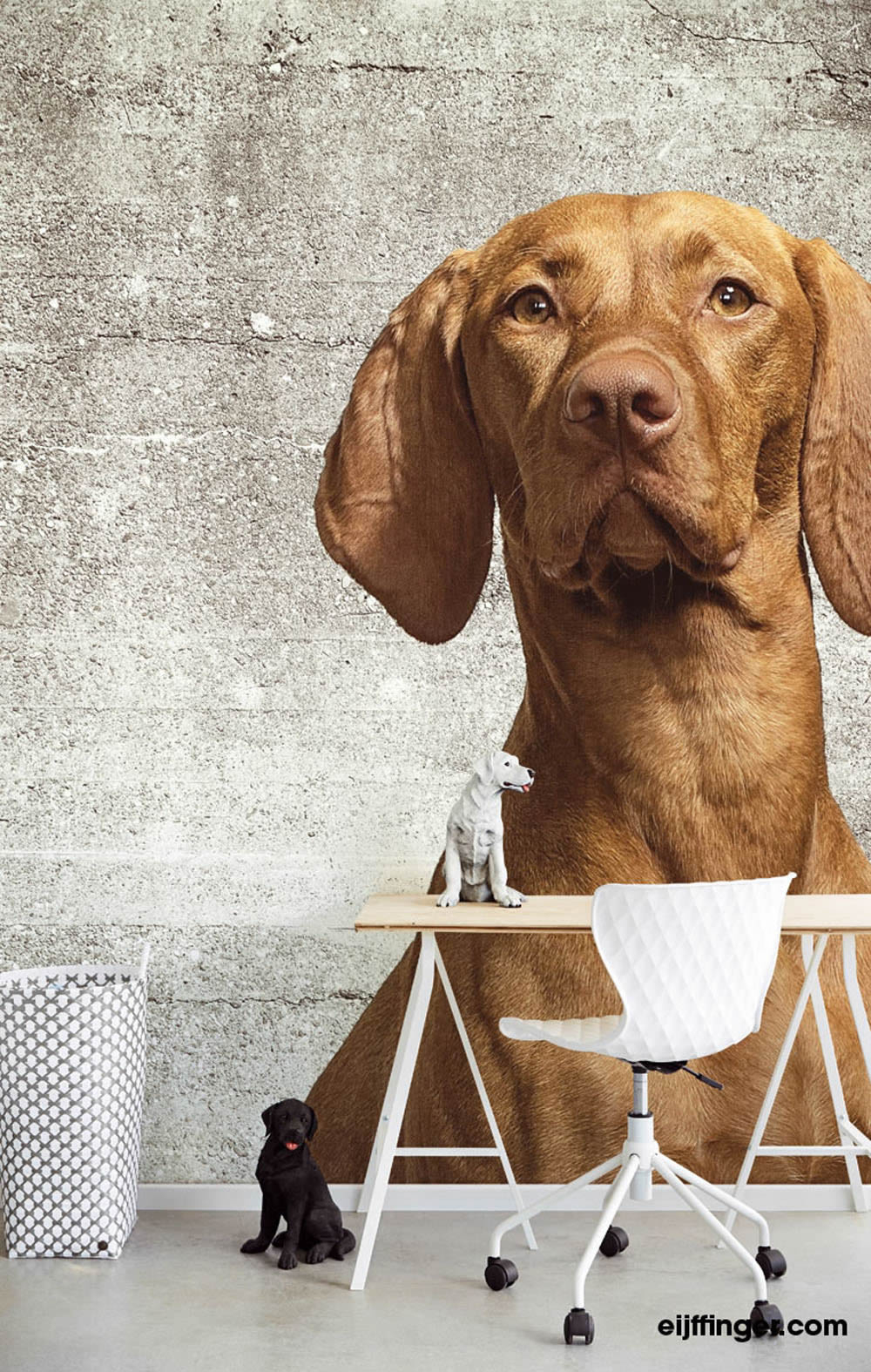 dog brown mural concrete-55-364124