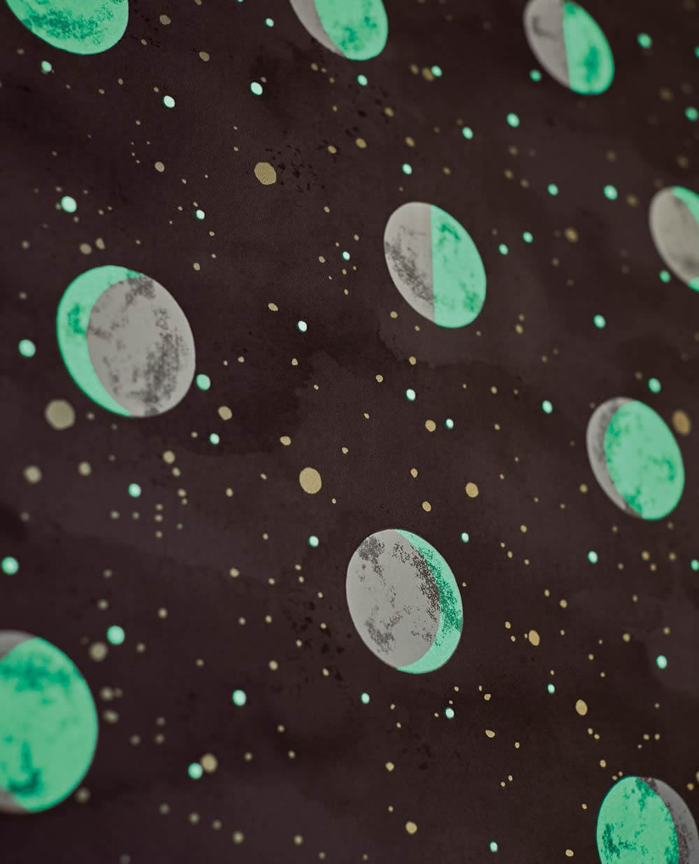 Glow In The Dark Wallpaper Moon Black-55-399033