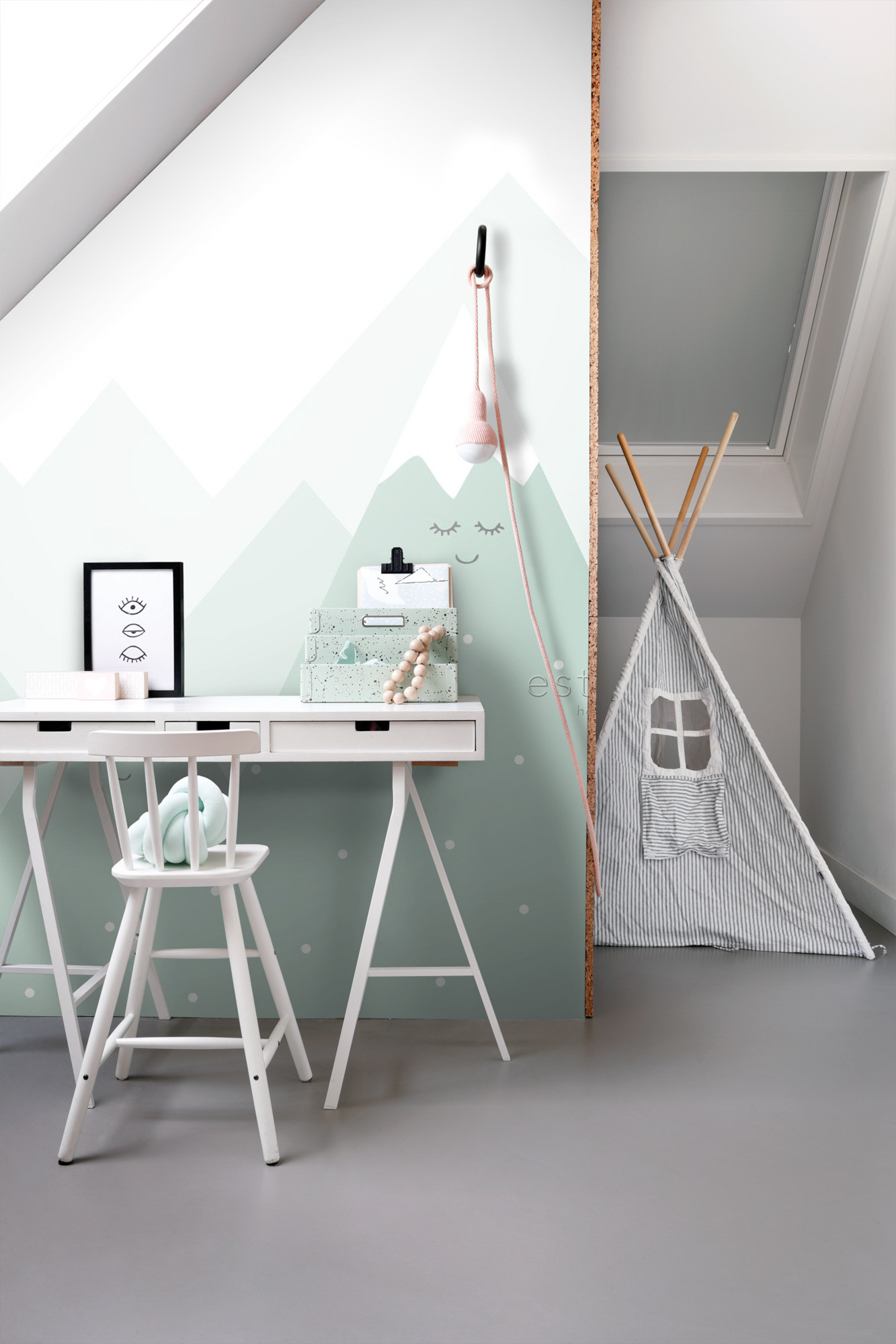 Wandbild Berge mintgrün 200 x 279 cm 158839
