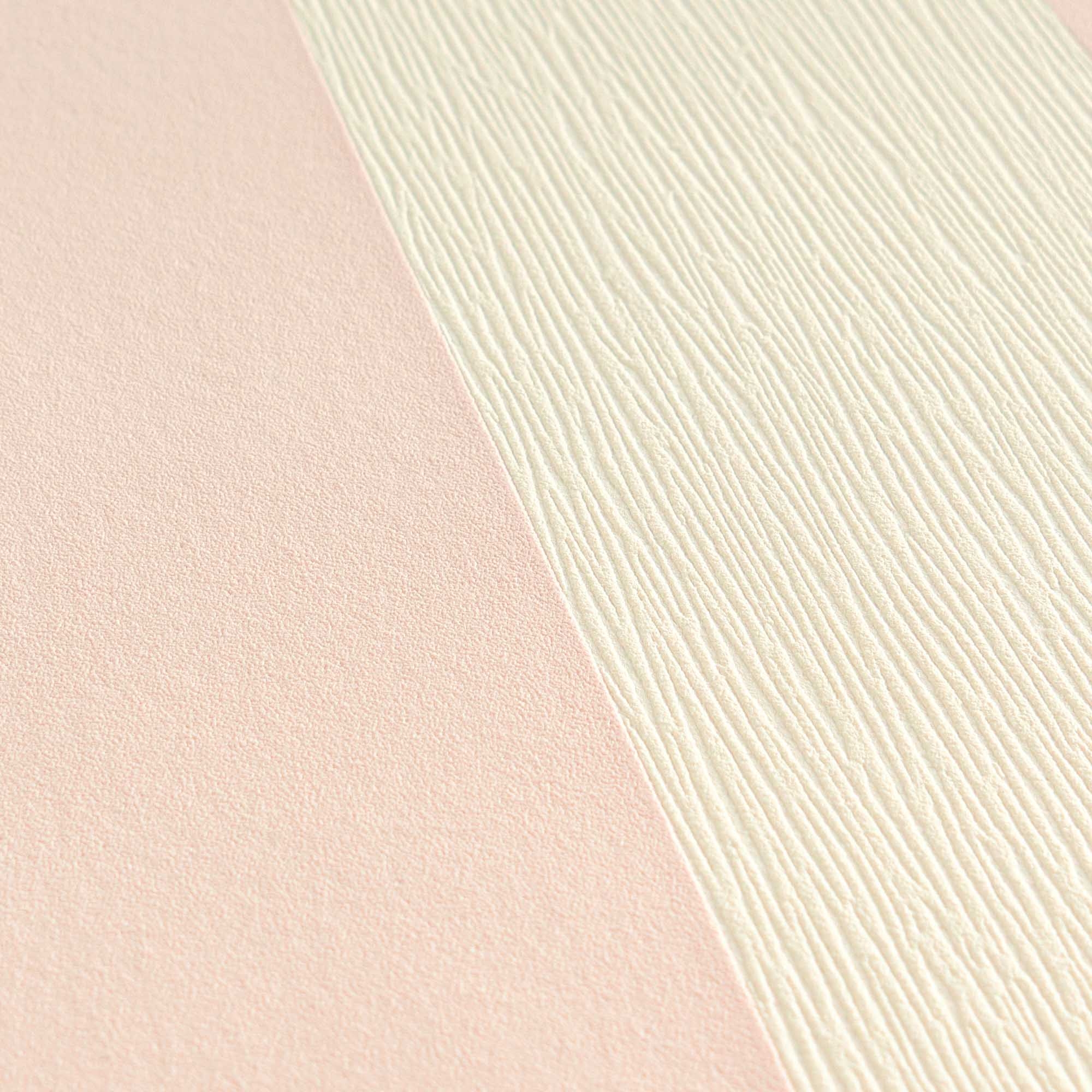 Tapete Blockstreifen Tapete rosa creme Vlies 381013
