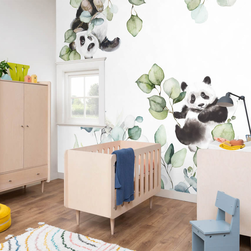 Wandbild 2,65 x 3,00 m Tiere Pandas Eucalyptus Grün 364989