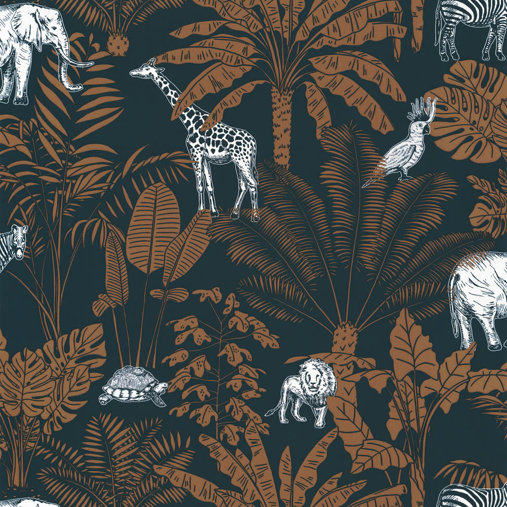Wallpaper non-woven jungle brown dark blue Our Planet-36-OUP101956915.1M